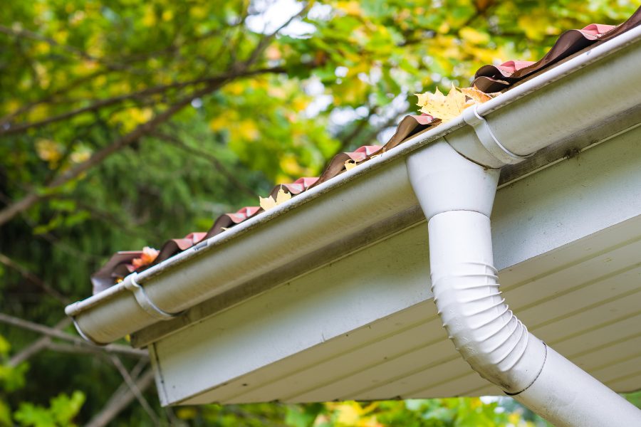 Eavestrough and gutter on residential home 