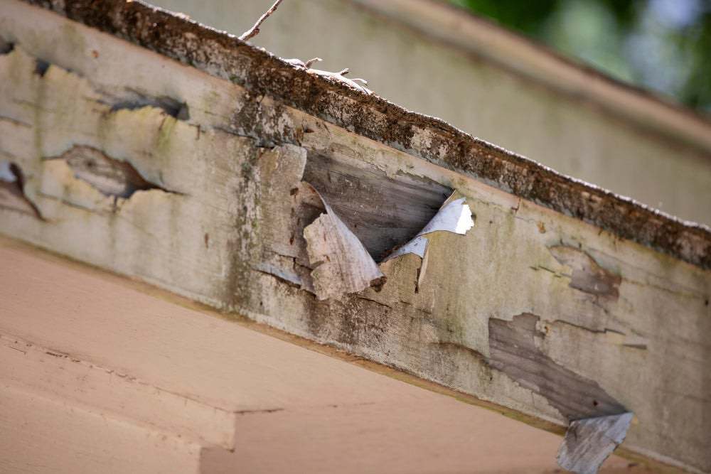 Damaged soffit on Calgary home